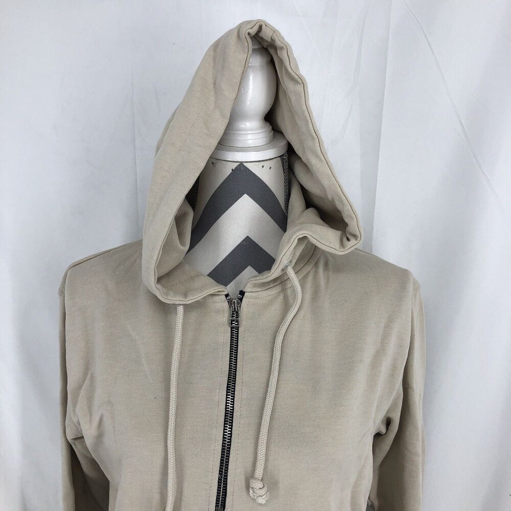 Missguided Sand Beige 1/2 Zip Cropped Long Sleeve Hoodie 12 NWOT